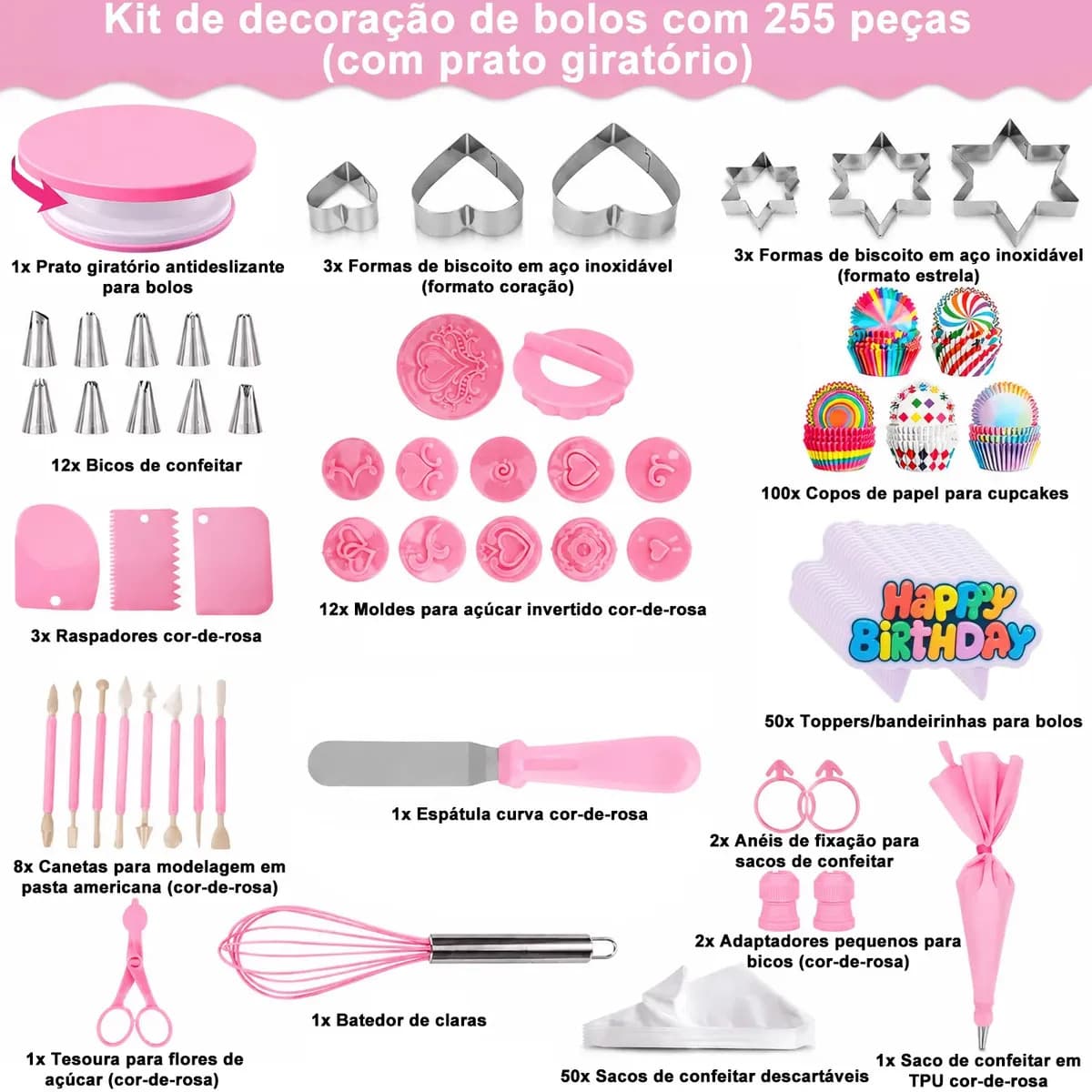 Kit Confeitaria Profissional 242 Peças — miniatura 2