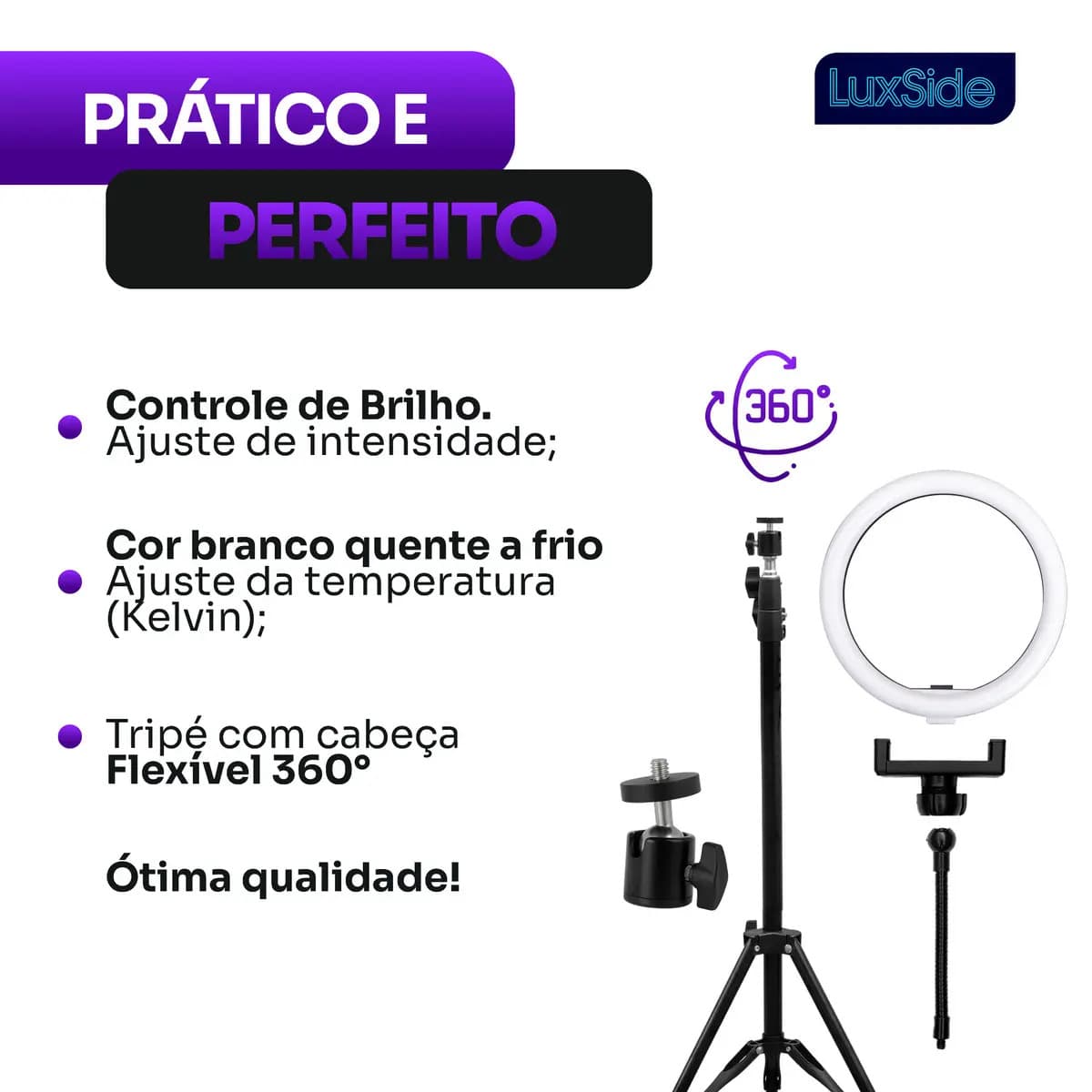Ring Light com Tripé 10 polegadas — miniatura 4