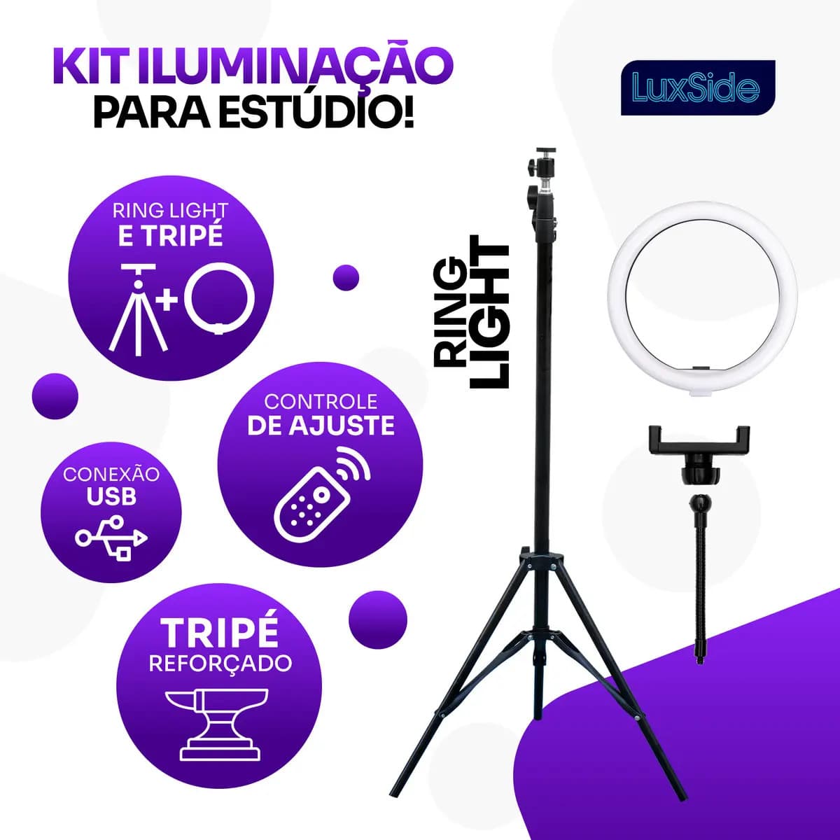 Ring Light com Tripé 10 polegadas — miniatura 2