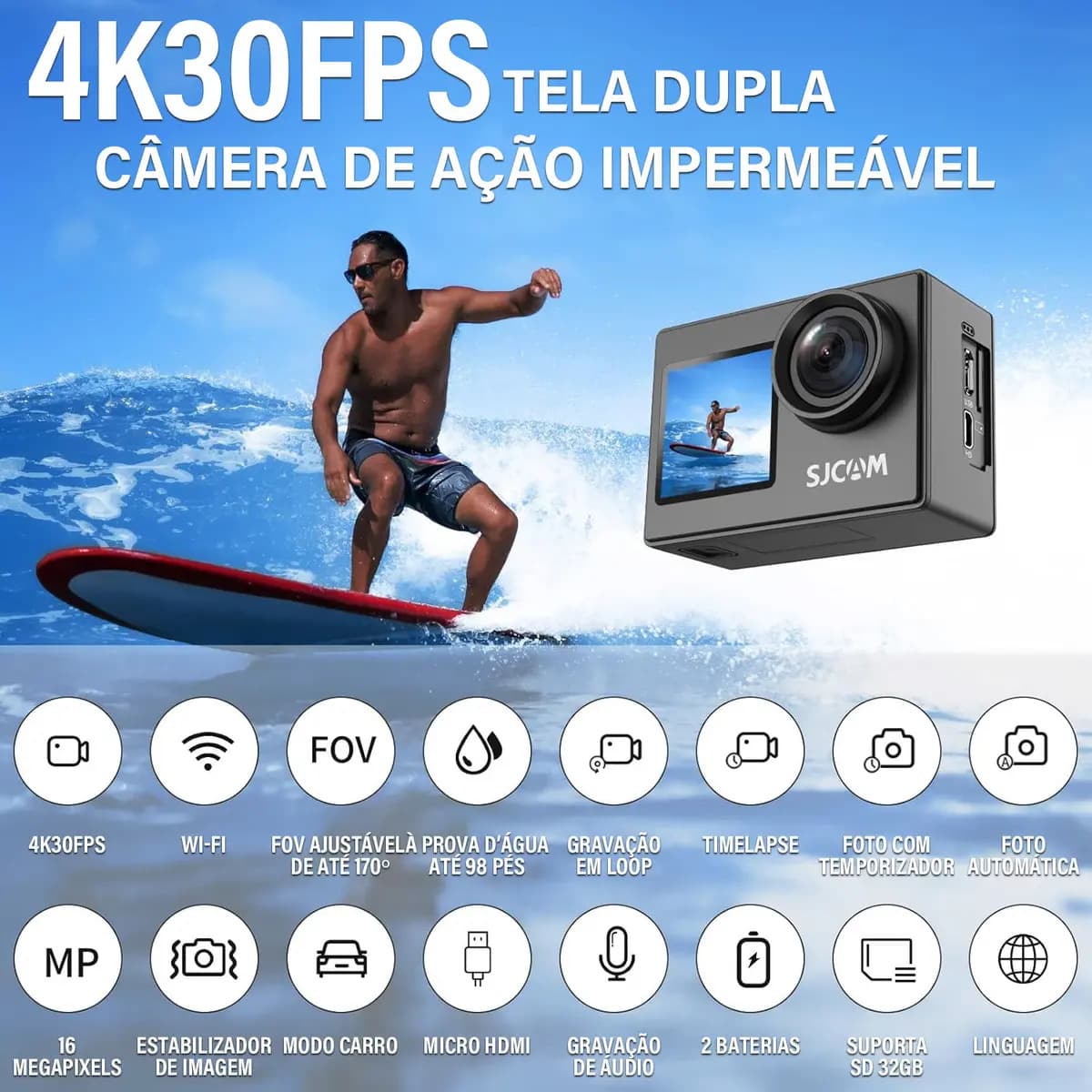 Câmera de Ação à Prova d'Água — miniatura 2
