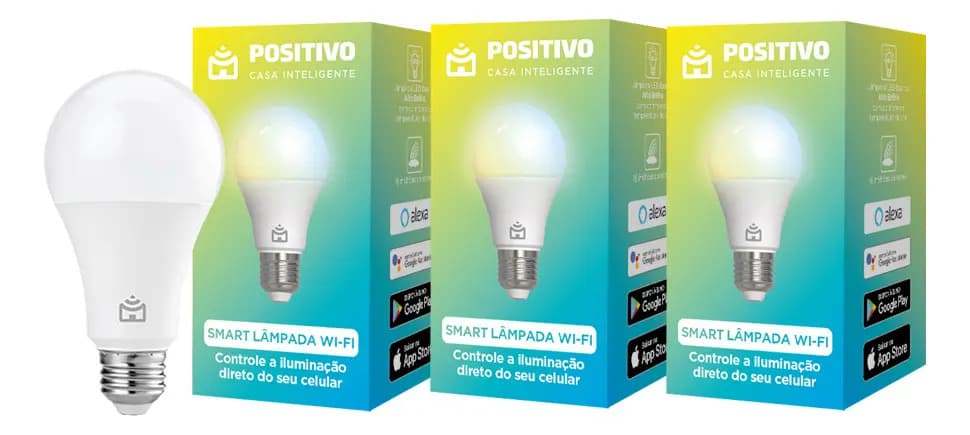 Kit 3 Lâmpadas Inteligentes Wi-Fi
